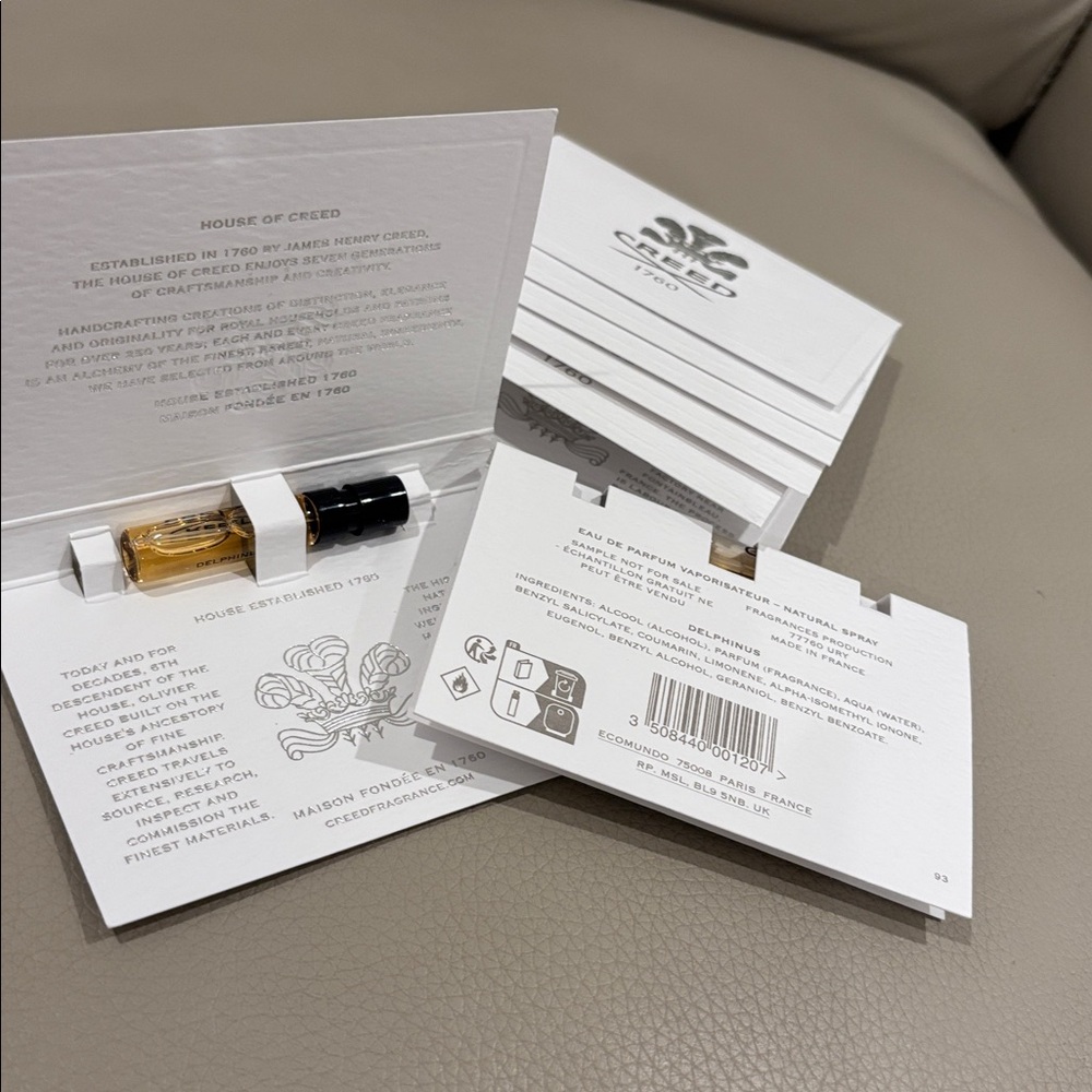 BRAND NEW Creed Delphinus eau de parfum samples (7 samples )